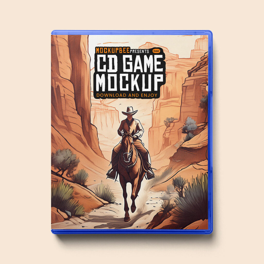Top View of Closed CD Game Box Mockup