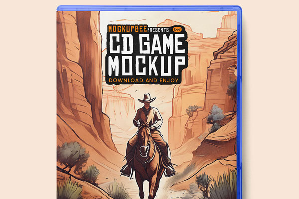 Top View of Closed CD Game Box Mockup