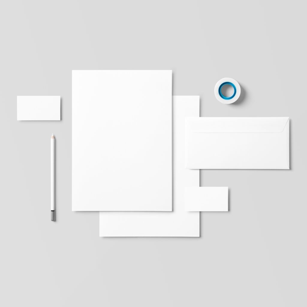 Top View of Corporate Stationery Mockup