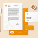 Top View of Corporate Stationery Mockup