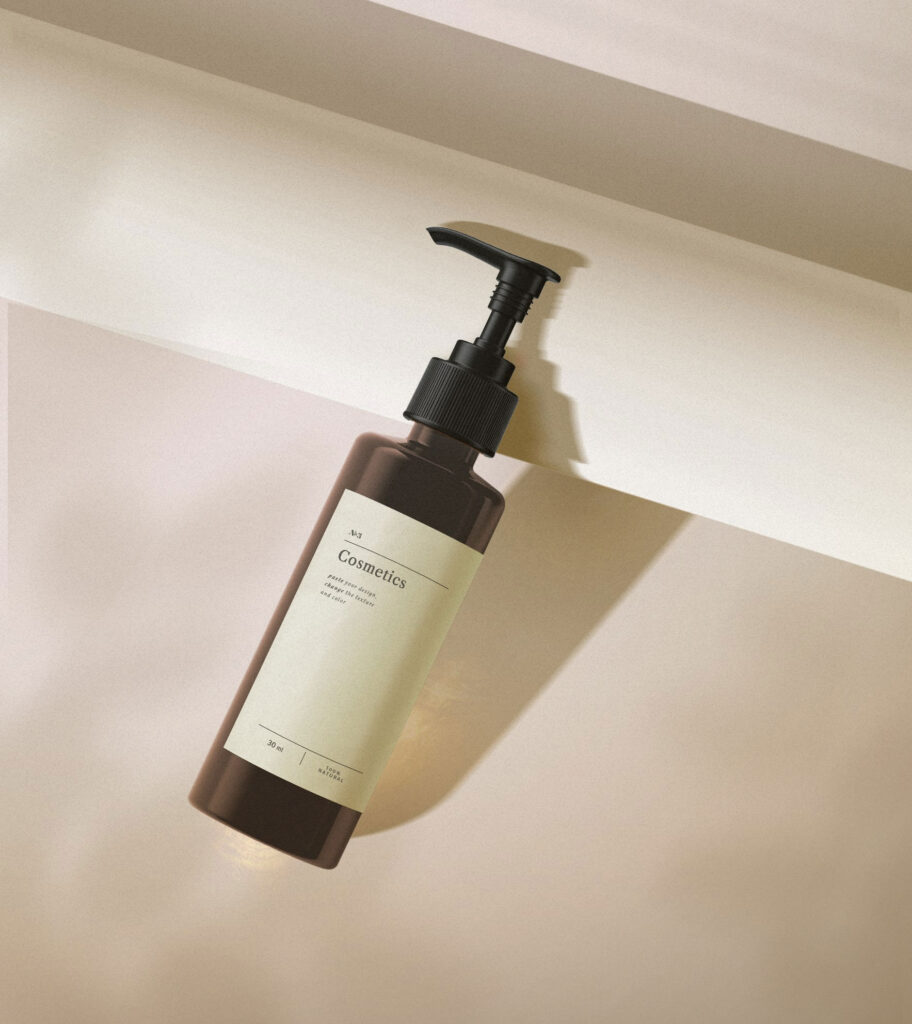 Top View of Cosmetics Bottle Mockup