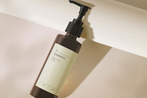 Top View of Cosmetics Bottle Mockup