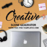 Top View of Creative Scene Mockup