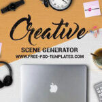 Top View of Creative Scene Mockup