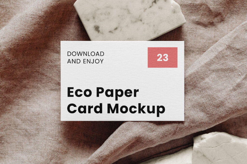Top View of Eco Business Card Mockup on Stones