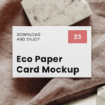Top View of Eco Business Card Mockup on Stones