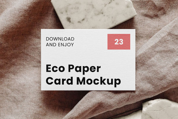 Top View of Eco Business Card Mockup on Stones