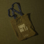 Top View of Fabric Bag Mockup on Textured Background