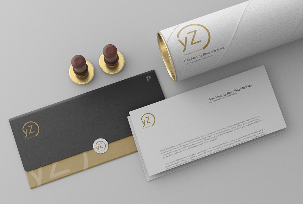 Top View of Stationery Mockup Showcasing Envelope