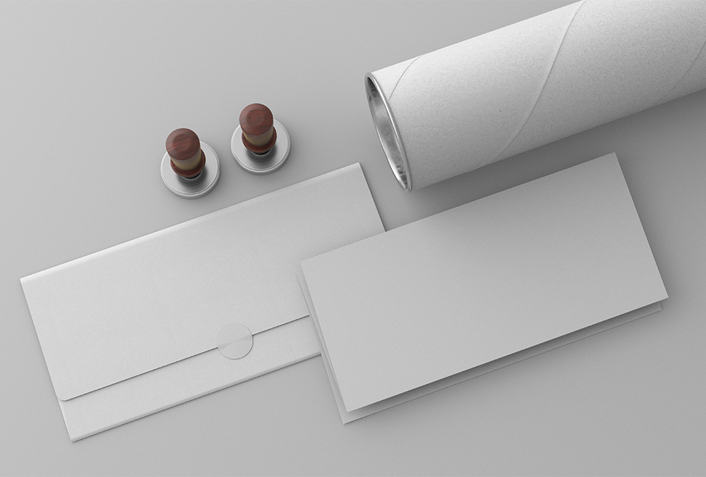 Top View of Stationery Mockup Showcasing Envelope