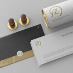 Top View of Stationery Mockup Showcasing Envelope