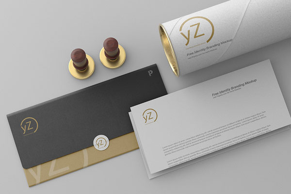 Top View of Stationery Mockup Showcasing Envelope