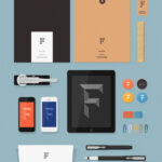 Top View of Flat Stationery Items Mockups