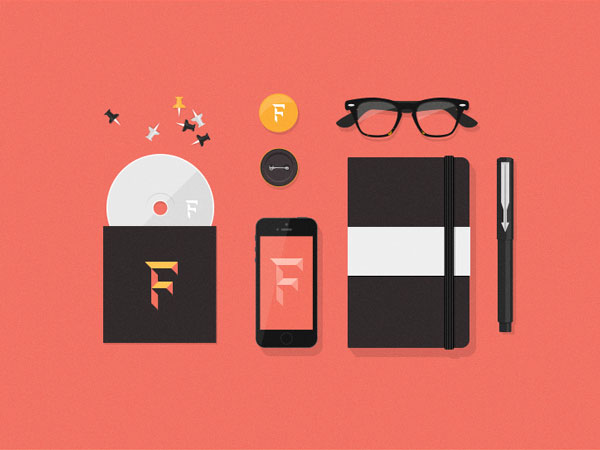 Top View of Flat Stationery Items Mockups