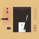 Top View of Flat Stationery Items Mockups
