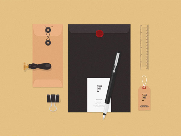 Top View of Flat Stationery Items Mockups