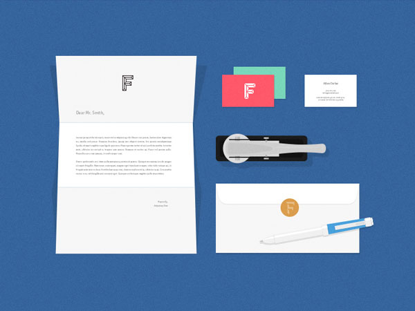 Top View of Flat Stationery Items Mockups
