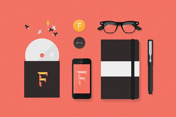 Top View of Flat Stationery Items Mockups