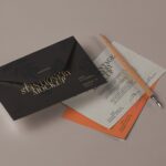 Top View of Floating Envelope Mockup Featuring Cards
