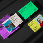 Top View of Floating Invitation Stationary Cards Mockup