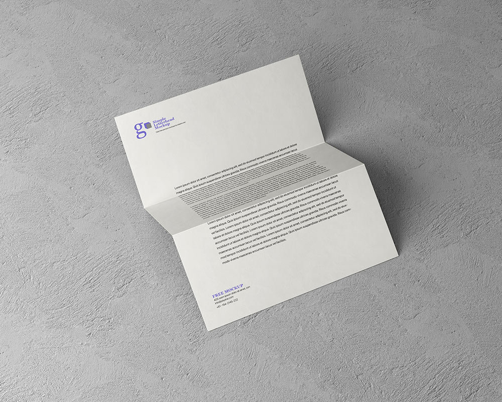 Top View of Foldable Simple A4 Letterhead Mockup