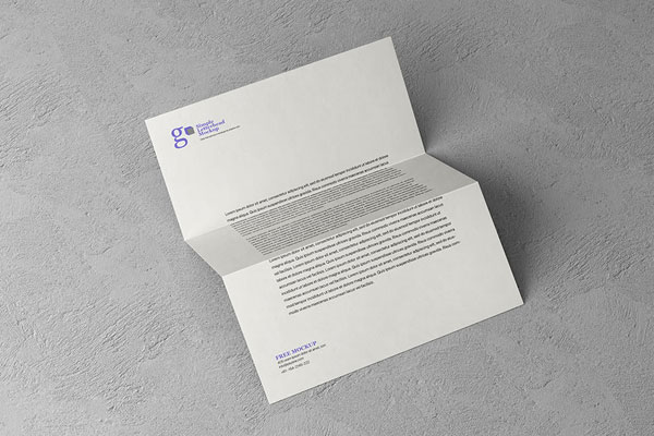 Top View of Foldable Simple A4 Letterhead Mockup