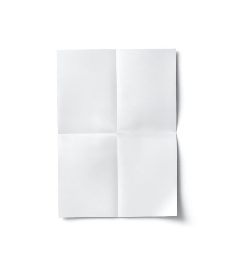 Top View of Folded Paper Mockup