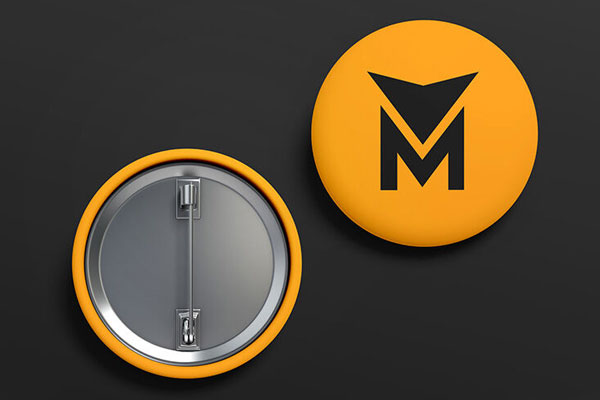 Top View of Front and Back of A Badge Button Mockup