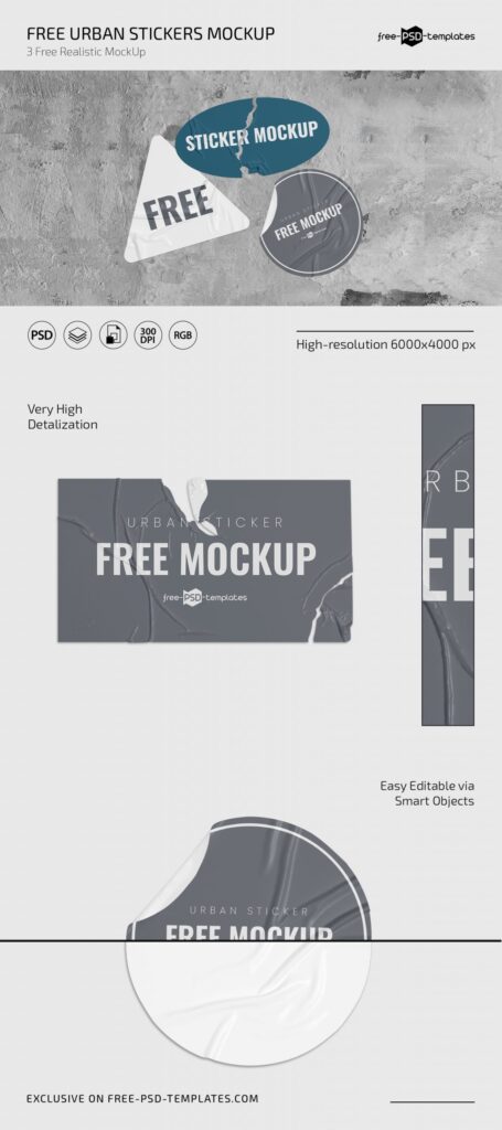 Top View of Geometric Urban Stickers Mockup