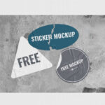Top View of Geometric Urban Stickers Mockup