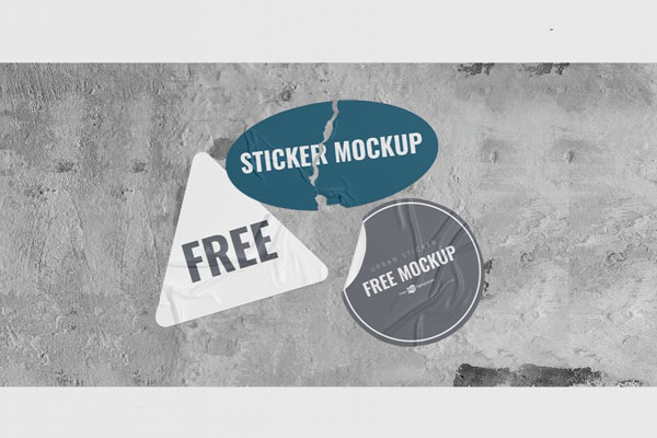 Top View of Geometric Urban Stickers Mockup