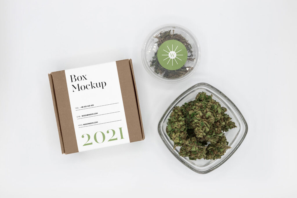 Top view of Gift Package Set Mockup