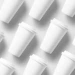 Top View of Grid Big Paper Cup Mockups