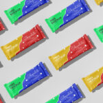 Top View of Grid Isometric Chocolate Bar Mockup