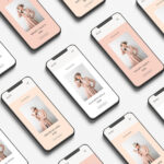 Top View of Grid Website Branding Device Phone Mockup
