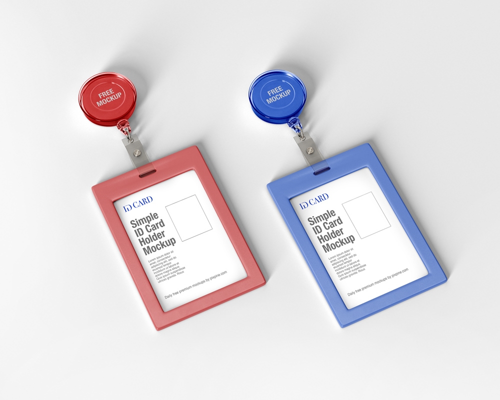 Top View of ID Card Holder Mockup
