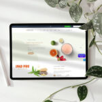 Top View of iPad Pro Mockup with Flower Border