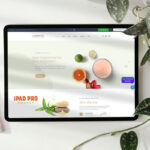 Top View of iPad Pro Mockup with Flower Border
