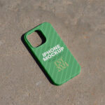 Top View of iPhone Case Mockup on Path
