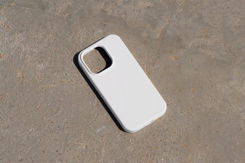 Top View of iPhone Case Mockup on Path