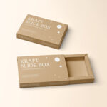 Top View of Kraft Paper Slide Box Mockup