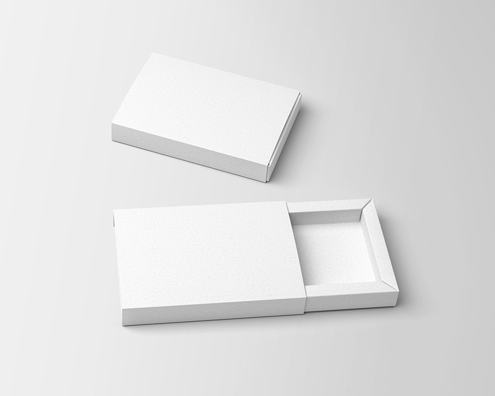 Top View of Kraft Paper Slide Box Mockup