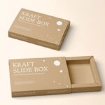 Top View of Kraft Paper Slide Box Mockup