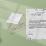 Top View of Life-like Letterhead and Envelope Mockup