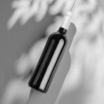 Top View of Lying Wine Bottle Mockup