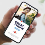 Top View of Man Holding Smartphone Mockup