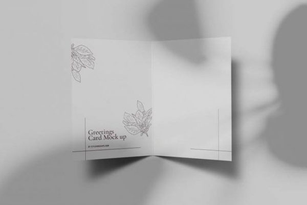 Top View of Minimal A7 Greeting Card Mockup