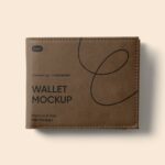 Top View of Minimal Leather Wallet Mockup
