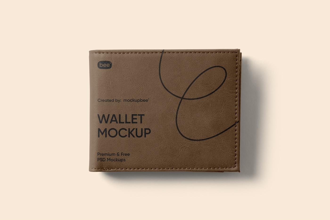 Top View of Minimal Leather Wallet Mockup FREE PSD