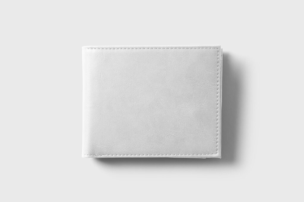Top View of Minimal Leather Wallet Mockup